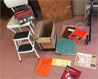 Vintage step stool & technical manuals