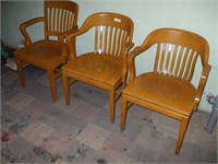 3 SOLID MAPLE GUNLOCKE CHAIRS