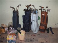 GOLF CLUBS, BALLS, COVERS, BAGS, AND TEES