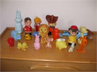 VINTAGE PLASTIC AND RUBBER CHARACTER TOYS