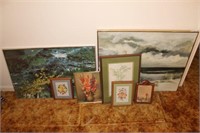 7 LANDSCAPES/STILL LIFE PRINTS AND PAINTINGS