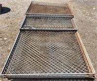 Sections of multiple size chain link fence panels