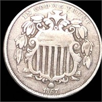 1867 Shield Nickel NICELY CIRCULATED