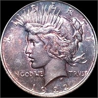 1922-D Silver Peace Dollar ABOUT UNCIRCULATED
