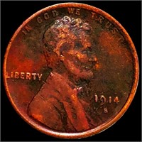 1914-S Lincoln Wheat Penny LIGHTLY CIRCULATED