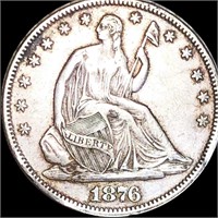 1876 Seated Liberty Half Dollar AU++