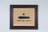 FRAMED MINI TEXAS "COME AND TAKE IT" FLAG