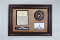 FRAMED TEXAS DECLARATION OF INDEPENDENCE COLLAGE