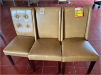 3 Brown dining chairs