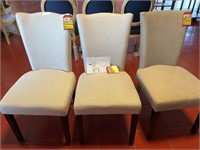 3 white dining chairs