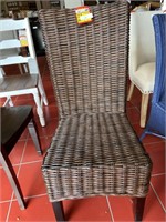 Brown wicker dining chair
