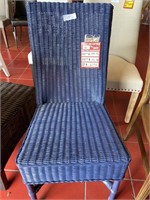 Blue wicker dining chair