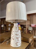 Floral Pattern Table lamp w/ White Shade