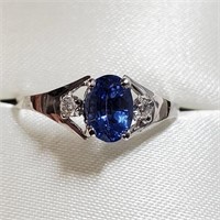$2500 10K  Ceylon Sapphire(0.85ct) Diamond(0.04ct)