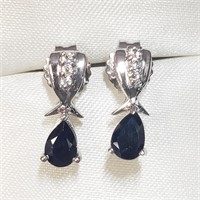 Silver Onyx Earrings