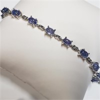Silver Tanzanite(8ct) Bracelet