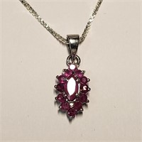 Silver Ruby(1ct) 36 Necklace