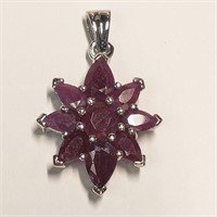 Silver Ruby(2ct) Necklace