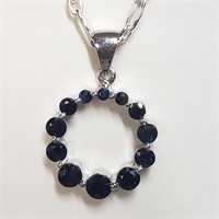 Silver Sapphire(1.3ct) Necklace