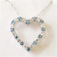 $100 Silver Blue Topaz Necklace