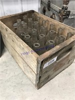 Wood pop crate w/ bottles