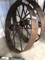 Pair of 28" iron wheels