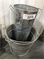 Galvanized pail, planter