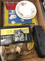 Asst. dishes, VHS, radio, eagle figure