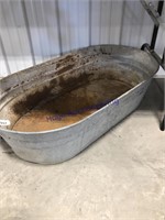Galvanized oval tub, holes in bottom