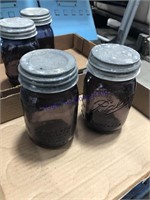 pair of purple pint jars with zinc lids
