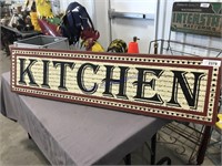 KITCHEN cloth covered sign 12" X 48"