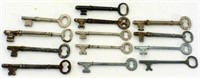 13 Antique Keys - None Marked