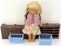 Doll Lot: "American Girl" 6" Doll; 4 pcs Vintage