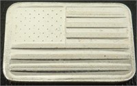 Silver Bar: "Flag"; 1 gram; .999 Fine Silver