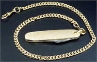 Vintage Watch Fob Chain - Gold Filled - with