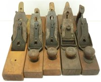 * 5 Old Wood Planes including Stanley & Liberty