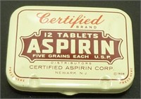 1939 Aspirin Tin - Excellent Condition