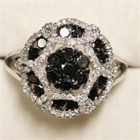 $4500 14K  Black Diamond Diamond(1ct) Ring
