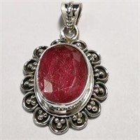 Silver Ruby(3.5ct) Pendant