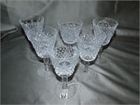 Lot Of 6 Vintage Waterford Crystal Wine Glasses