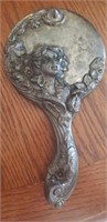 BRITANIA ARTIST SILVER ART NOVEAU HAND MIRROR