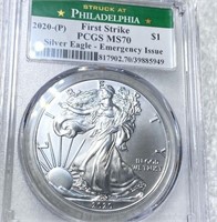 2020-P Emergency Issue Silver Eagle PCGS - MS70