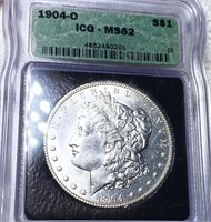 1904-O Morgan Silver Dollar ICG - MS62