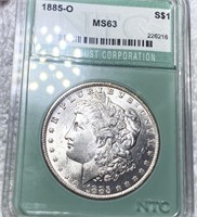 1885-O Morgan Silver Dollar NTC - MS63