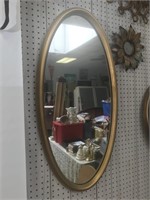 Large Gold Framed Oval Mirror