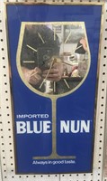 Imported Blue Nun Mirror Clock