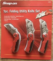 Snap-On Three Piece Folding Utility Knife Set