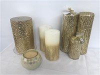 Lot of 7 Gold Candles