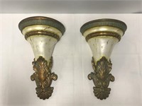 Pair of Ornate Wall Sconce Shelves