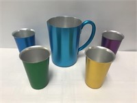 5 pc. Aluminum Tumblers & Pitcher from Beau Rivage